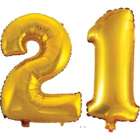 Pazarız 90 cm 21 Yaş Sayı Folyo Altın Balon