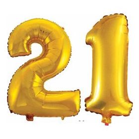 Pazarız 90 cm 21 Yaş Sayı Folyo Altın Balon