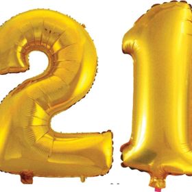 Pazarız 90 cm 21 Yaş Sayı Folyo Altın Balon