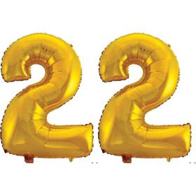 Pazarız 90 cm 22 Yaş Sayı Folyo Altın Balon