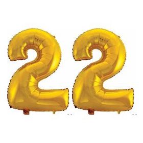 Pazarız 90 cm 22 Yaş Sayı Folyo Altın Balon