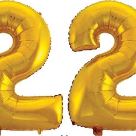 Pazarız 90 cm 22 Yaş Sayı Folyo Altın Balon