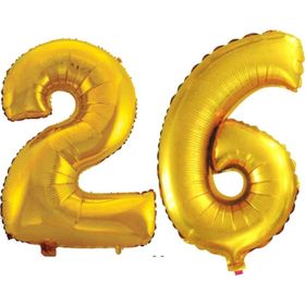 Pazarız 90 cm 26 Yaş Sayı Folyo Altın Balon
