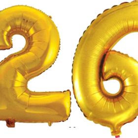 Pazarız 90 cm 26 Yaş Sayı Folyo Altın Balon