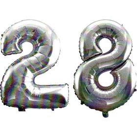 Pazarız 90 cm 28 Yaş Sayı Folyo Gümüş Balon
