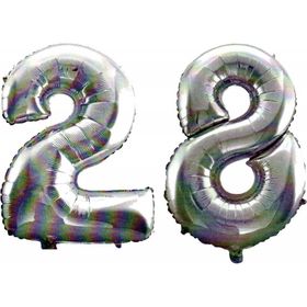 Pazarız 90 cm 28 Yaş Sayı Folyo Gümüş Balon