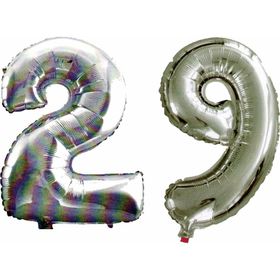 Pazarız 90 cm 29 Yaş Sayı Folyo Gümüş Balon