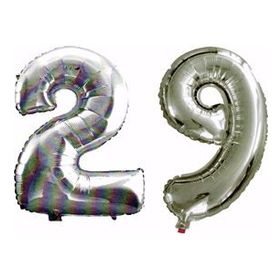 Pazarız 90 cm 29 Yaş Sayı Folyo Gümüş Balon