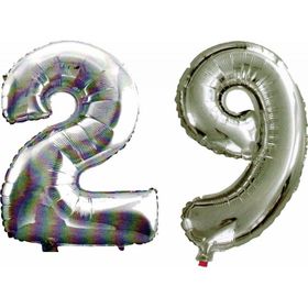 Pazarız 90 cm 29 Yaş Sayı Folyo Gümüş Balon