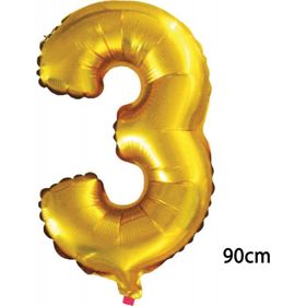 Pazarız 90 cm 3 Rakamı Folyo Altın Balon