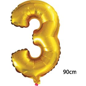 Pazarız 90 cm 3 Rakamı Folyo Altın Balon
