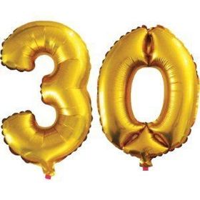 Pazarız 90 cm 30 Yaş Sayı Folyo Altın Balon
