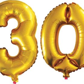 Pazarız 90 cm 30 Yaş Sayı Folyo Altın Balon