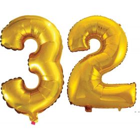Pazarız 90 cm 32 Yaş Sayı Folyo Altın Balon