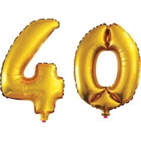 Pazarız 90 cm 40 Yaş Sayı Folyo Altın Balon