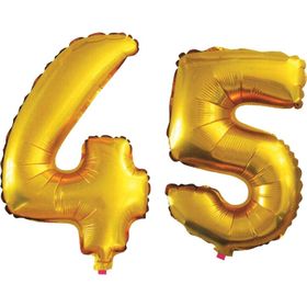 Pazarız 90 cm 45 Yaş Sayı Folyo Altın Balon