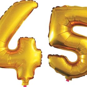 Pazarız 90 cm 45 Yaş Sayı Folyo Altın Balon