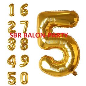 Pazarız 90 cm 5 Rakam Folyo Altın Balon