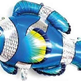 Pazarız 90x71 cm Doğum Günü Mavi Balık Folyo Parti Balon