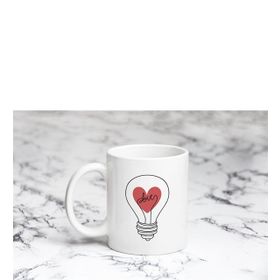 Pazarız Ampul Desenli Love Kupa