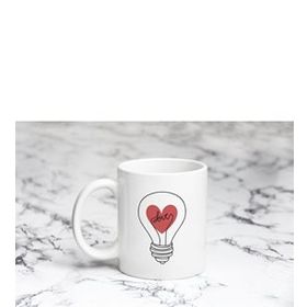 Pazarız Ampul Desenli Love Kupa