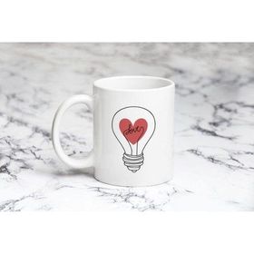 Pazarız Ampul Desenli Love Kupa