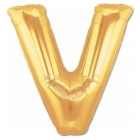 Pazarız Balon Parti V Gold 102 cm Harf Folyo Balon