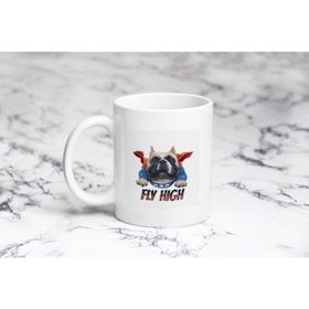 Pazarız Beyaz Pug Superman Kupa Bardak
