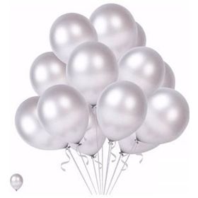 Pazarız Global 20 Adet Gri Beyaz Karışık Balon