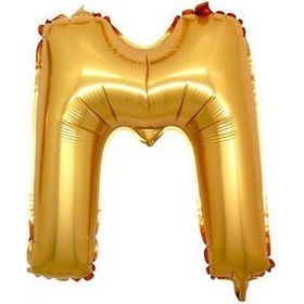 Pazarız Gold M Helyum 100 cm Dev Boy Harf Folyo Balon