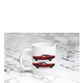 Pazarız Kırmızı Mustang 2 Yandan Kupa Bardağı