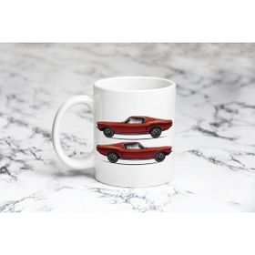 Pazarız Kırmızı Mustang 2 Yandan Kupa Bardağı