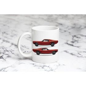 Pazarız Kırmızı Mustang 2 Yandan Kupa Bardağı