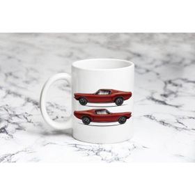 Pazarız Kırmızı Mustang 2 Yandan Kupa Bardağı