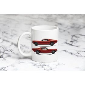 Pazarız Kırmızı Mustang 2 Yandan Kupa Bardağı