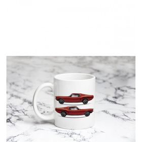 Pazarız Kırmızı Mustang 2 Yandan Kupa Bardağı