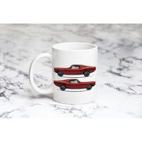 Pazarız Kırmızı Mustang 2 Yandan Kupa Bardağı