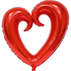 Pazarız Kırmızı Ortası Boş Kalp Folyo Balon