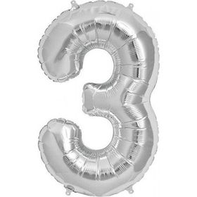 Pazarız Rakam Folyo Orta Boy 75 cm Gümüş 3 Balon
