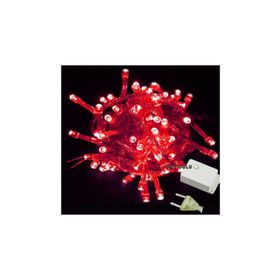 Pazarız Şeffaf Kablolu 100 Ampüllü Kırmızı Renk 10 mt Led Işık