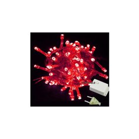 Pazarız Şeffaf Kablolu 100 Ampüllü Kırmızı Renk 10 mt Led Işık