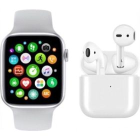 Pazarız T500 Beyaz Akıllı Saat ve Airpods Pro 4 Beyaz Mini Kablosuz Kulaklık