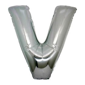 Pazarız V Büyük Boy Gümüş Gri 100 cm Harf Folyo Balon