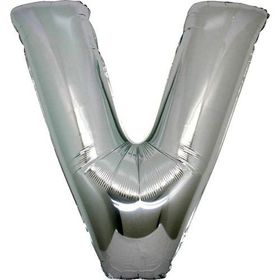 Pazarız V Büyük Boy Gümüş Gri 100 cm Harf Folyo Balon