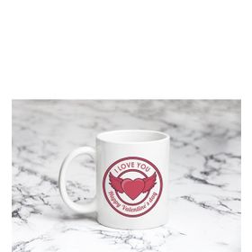 Pazarız Valentine Kırmızı Kalpli Melekli Kupa Bardağı