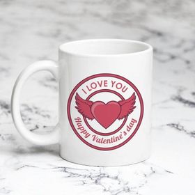 Pazarız Valentine Kırmızı Kalpli Melekli Kupa Bardağı