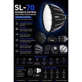 PDX SL-70 70 cm Parabolik Gridli Softbox