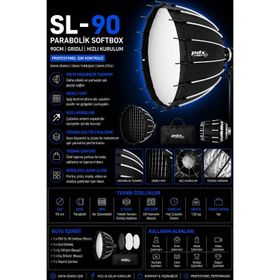 PDX SL-90 90 cm Kolay Kurulum Parabolik Gridli Softbox