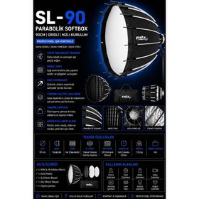 PDX SL-90 90 cm Kolay Kurulum Parabolik Gridli Softbox