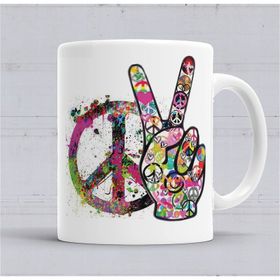Peace Barış Simge Porselen Kupa Bardak